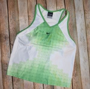 Nike Dri-Fit Tennis Athletic Tank Green White M